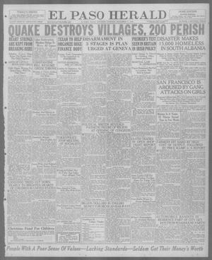Primary view of object titled 'El Paso Herald (El Paso, Tex.), Ed. 1, Saturday, December 11, 1920'.
