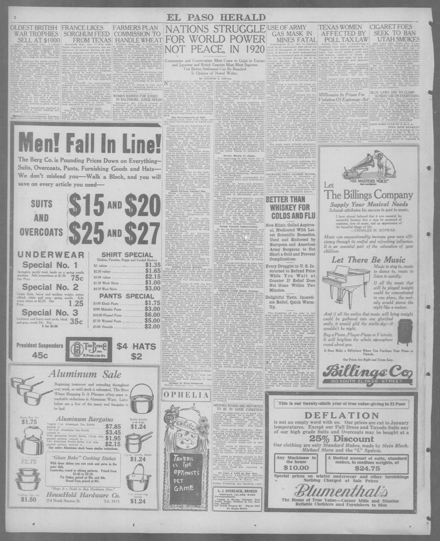 El Paso Herald (El Paso, Tex.), Ed. 1, Friday, January 7, 1921
                                                
                                                    [Sequence #]: 2 of 16
                                                