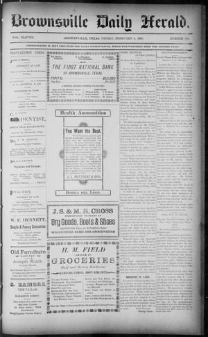 Primary view of object titled 'The Brownsville Daily Herald. (Brownsville, Tex.), Vol. ELEVEN, No. 289, Ed. 1, Friday, February 6, 1903'.