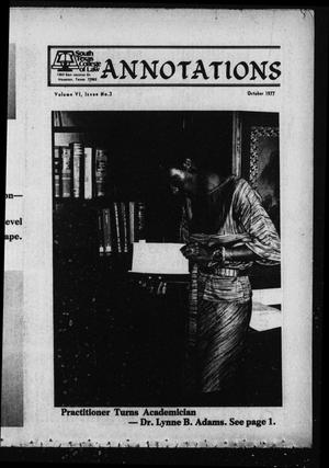 Primary view of object titled 'South Texas College of Law, Annotations (Houston, Tex.), Vol. 6, No. 3, October, 1977'.