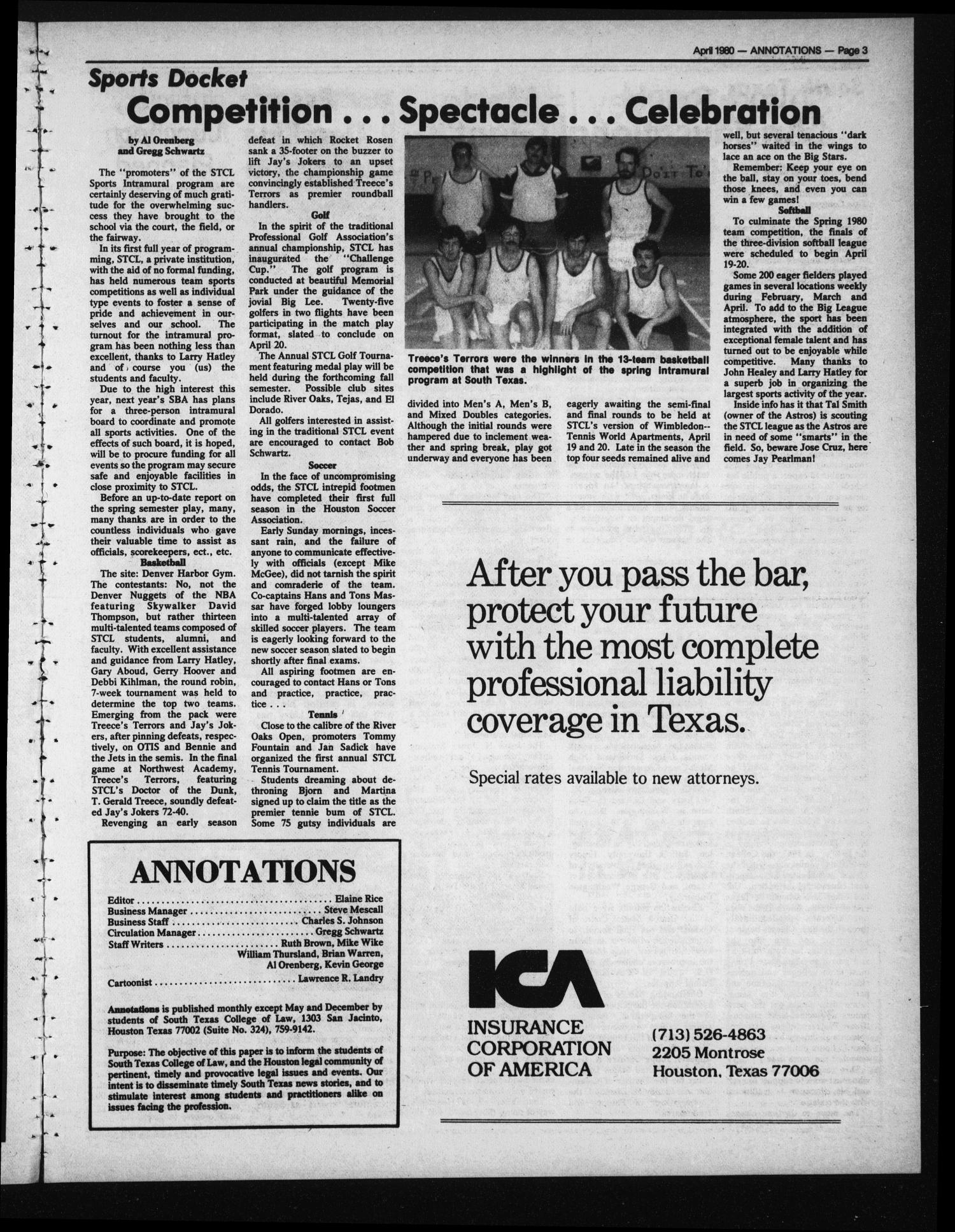 South Texas College of Law, Annotations (Houston, Tex.), Vol. 8, No. 8, April, 1980
                                                
                                                    [Sequence #]: 3 of 8
                                                