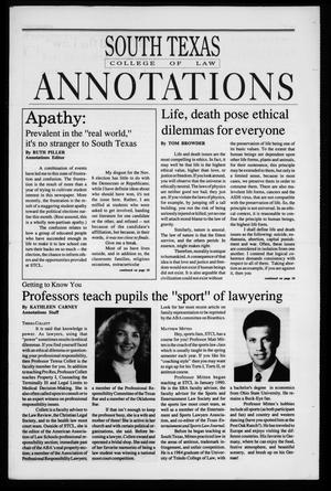 Primary view of object titled 'South Texas College of Law Annotations (Houston, Tex.), Vol. 23, No. 4, Ed. 1, November, 1994'.