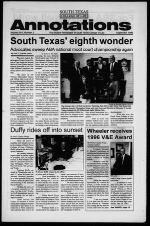 Primary view of object titled 'South Texas College of Law Annotations (Houston, Tex.), Vol. 25, No. 2, Ed. 1, September, 1996'.