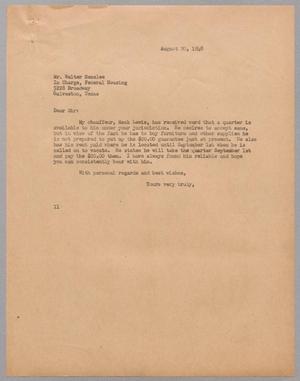 Primary view of object titled '[Letter from I. H. Kempner to Walter Henslee, August 20, 1948]'.