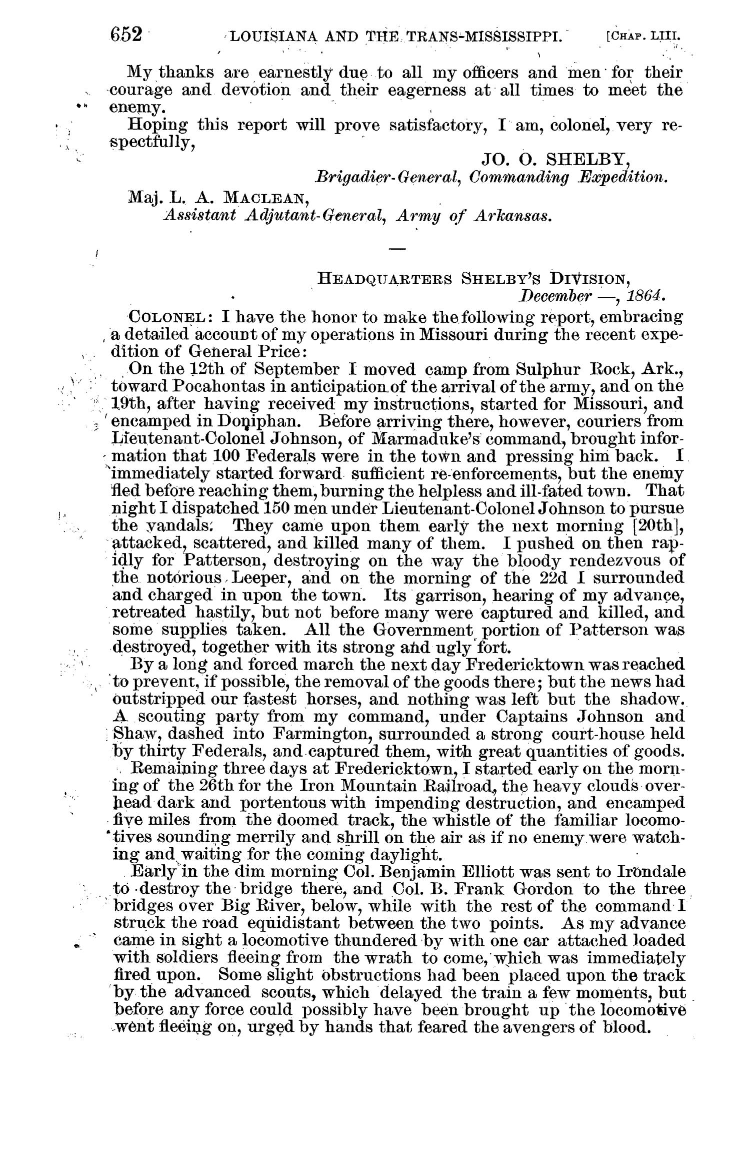 The War of the Rebellion: A Compilation of the Official Records of the Union And Confederate Armies. Series 1, Volume 41, In Four Parts. Part 1, Reports.
                                                
                                                    652
                                                
