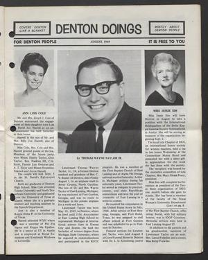 Primary view of object titled 'Denton Doings (Denton, Tex.), Vol. 34, Ed. 1, August 1969'.