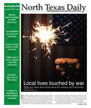 Primary view of object titled 'North Texas Daily (Denton, Tex.), Ed. 1 Thursday, July 1, 2004'.