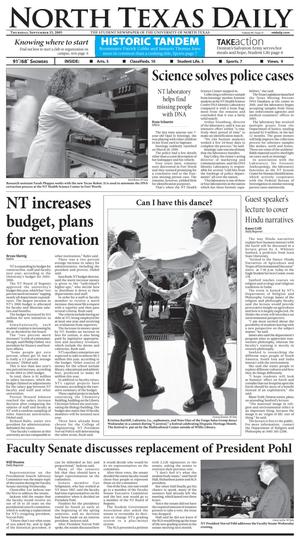 Primary view of object titled 'North Texas Daily (Denton, Tex.), Vol. 90, No. 11, Ed. 1 Thursday, September 15, 2005'.