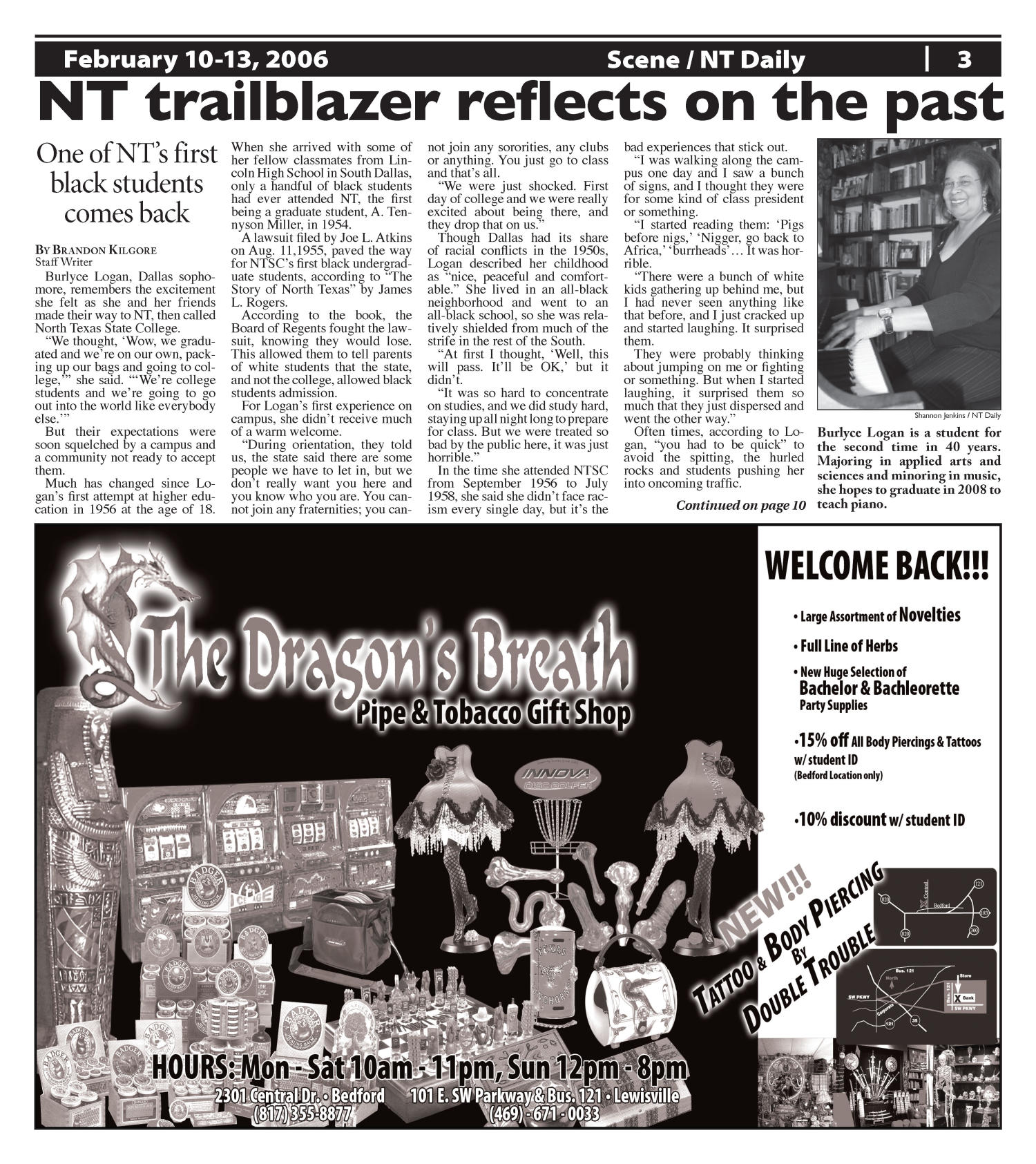 Scene: North Texas Daily (Denton, Tex.), Vol. 90, No. 70, Ed. 1 Friday, February 10, 2006
                                                
                                                    [Sequence #]: 3 of 12
                                                
