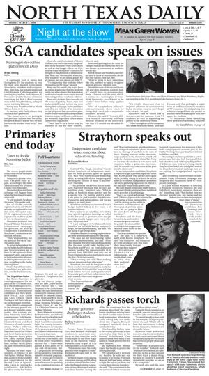 Primary view of object titled 'North Texas Daily (Denton, Tex.), Vol. 90, No. 83, Ed. 1 Tuesday, March 7, 2006'.