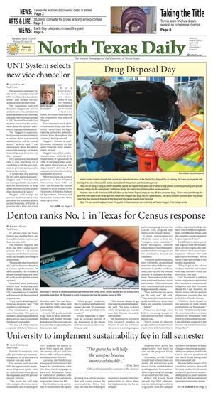 Primary view of object titled 'North Texas Daily (Denton, Tex.), Vol. 95, No. 53, Ed. 1 Tuesday, April 27, 2010'.