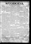 Newspaper: Svoboda. (La Grange, Tex.), Vol. 11, No. 39, Ed. 1 Thursday, October …