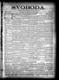 Thumbnail image of item number 1 in: 'Svoboda. (La Grange, Tex.), Vol. 13, No. 51, Ed. 1 Thursday, December 29, 1898'.