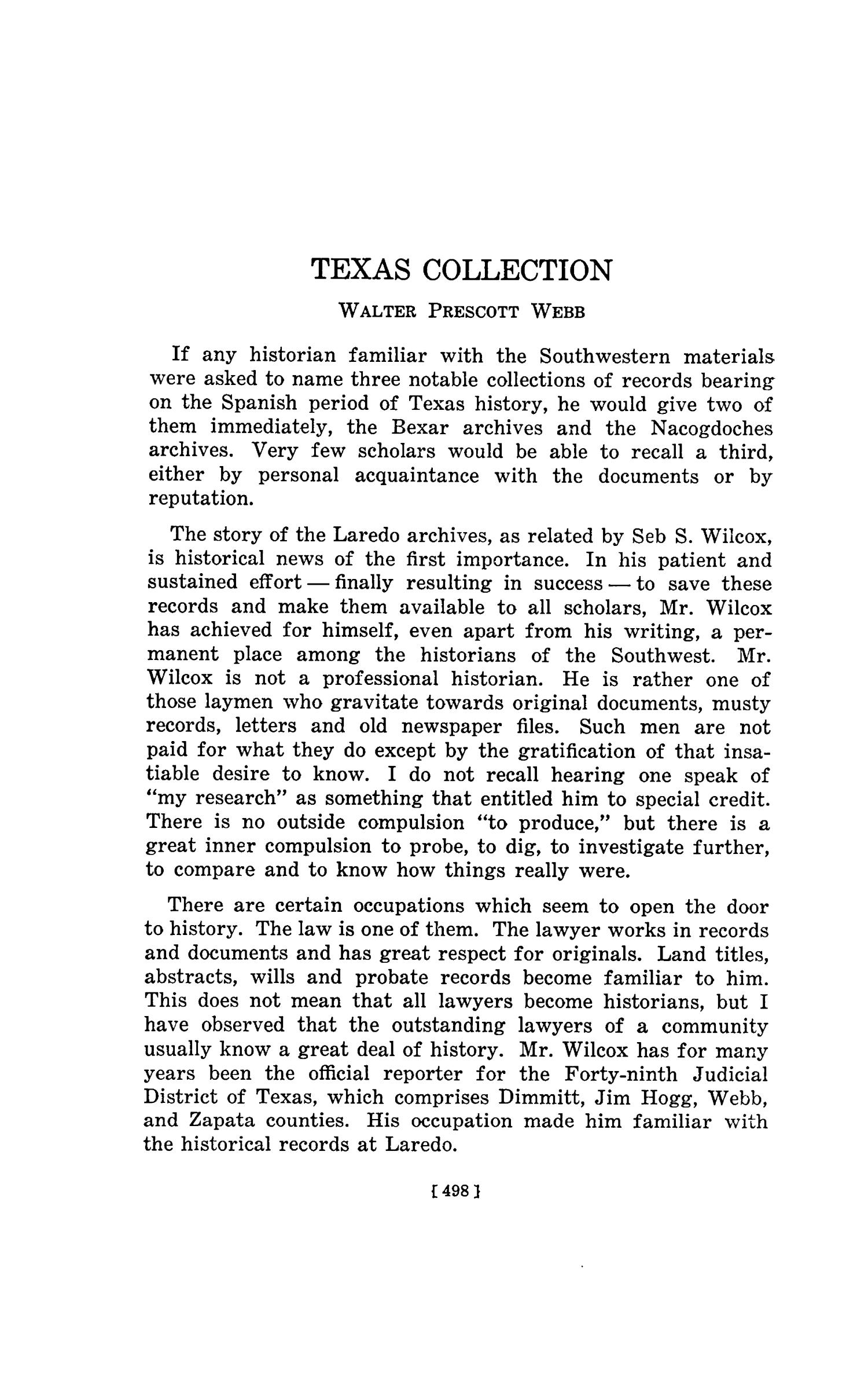 The Southwestern Historical Quarterly, Volume 44, July 1940 - April, 1941
                                                
                                                    498
                                                