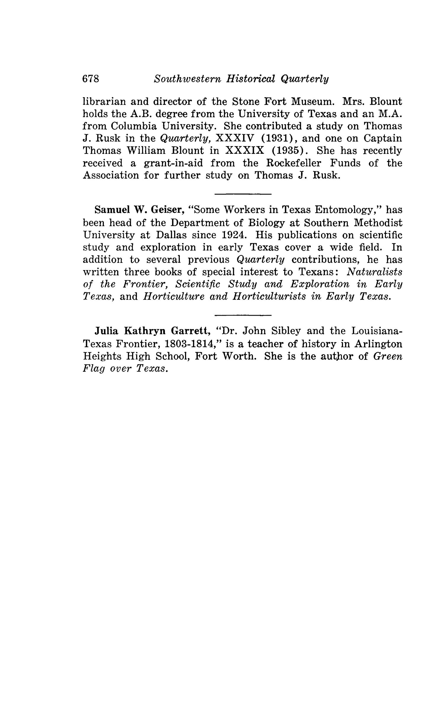 The Southwestern Historical Quarterly, Volume 49, July 1945 - April, 1946
                                                
                                                    678
                                                