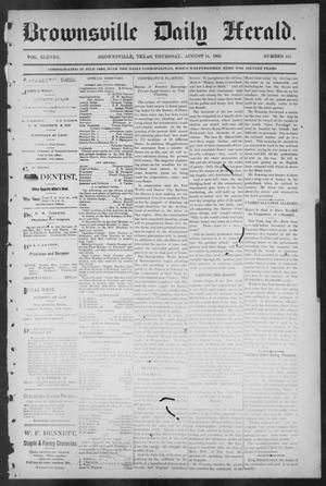 Primary view of object titled 'Brownsville Daily Herald (Brownsville, Tex.), Vol. ELEVEN, No. 145, Ed. 1, Thursday, August 14, 1902'.