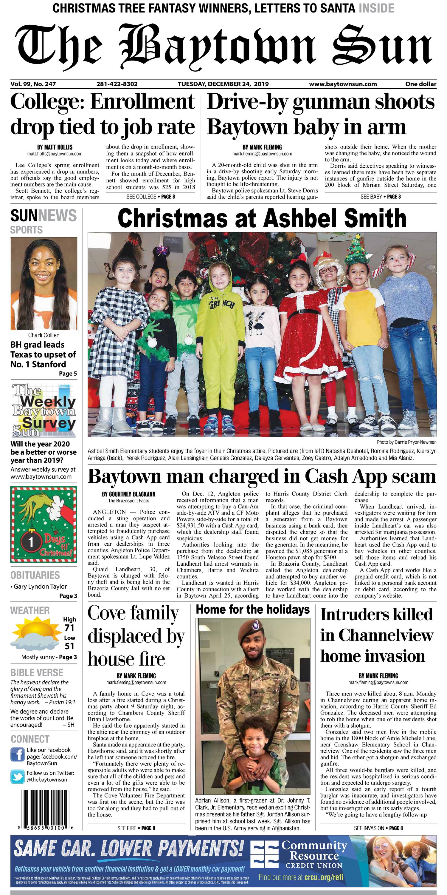 The Baytown Sun (Baytown, Tex.), Vol. 99, No. 247, Ed. 1 Tuesday, December 24, 2019
                                                
                                                    [Sequence #]: 1 of 16
                                                