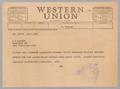 Letter: [Telegram from Daniel W. Kempner to Isaac H. Kempner, August 1, 1949]