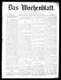 Newspaper: Das Wochenblatt. (Austin, Tex.), Vol. 1, No. 6, Ed. 1 Thursday, Septe…