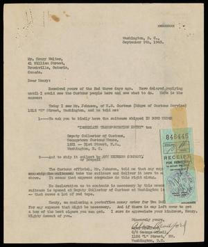 Primary view of object titled '[Letters from Alex Bradford to Henry Walter - October 1940-September 1943]'.
