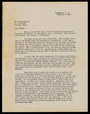 Primary view of object titled '[Letter from James H. McGill to Alex Bradford, February 9, 1945]'.