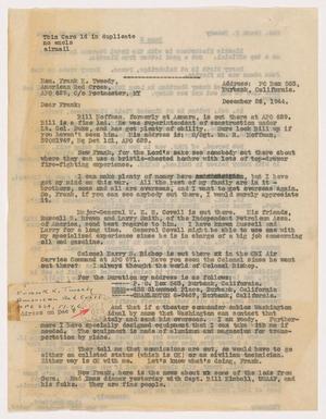 Primary view of object titled '[Letter from Alex Bradford to Frank Tweedy, December 26, 1944]'.