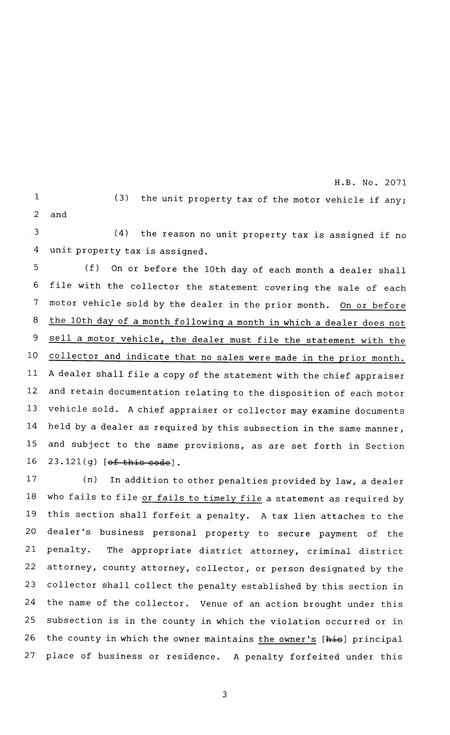81st Texas Legislature, Regular Session, House Bill 2071, Chapter 116
                                                
                                                    [Sequence #]: 3 of 13
                                                
