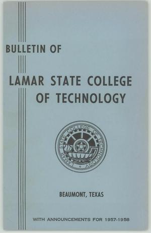 Primary view of object titled 'Catalog of Lamar State College of Technology, 1957-1958'.