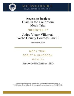 Primary view of object titled 'Access to Justice: Class in the Courtroom Mock Trial'.
