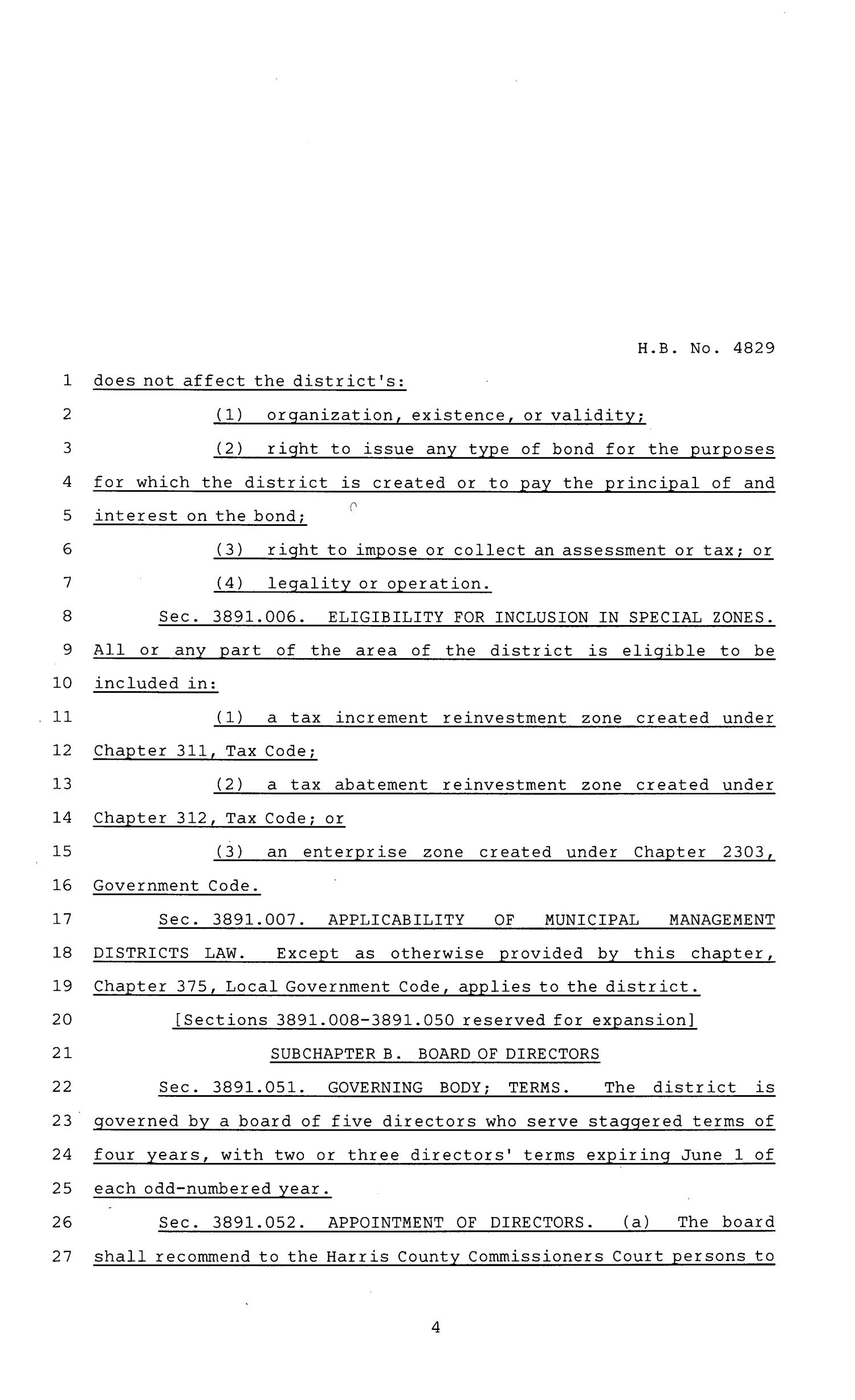 81st Texas Legislature, Regular Session, House Bill 4829, Chapter 1102
                                                
                                                    [Sequence #]: 4 of 16
                                                