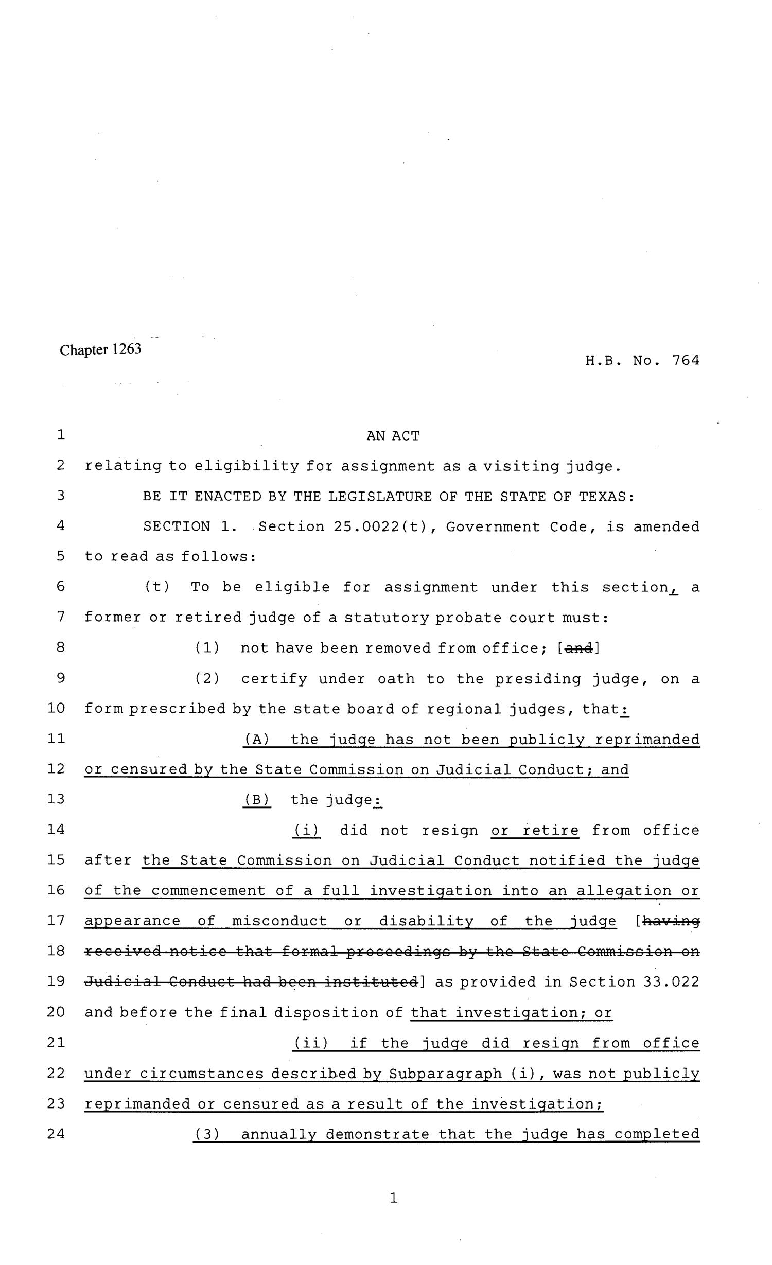 81st Texas Legislature, Regular Session, House Bill 764, Chapter 1263
                                                
                                                    [Sequence #]: 1 of 5
                                                