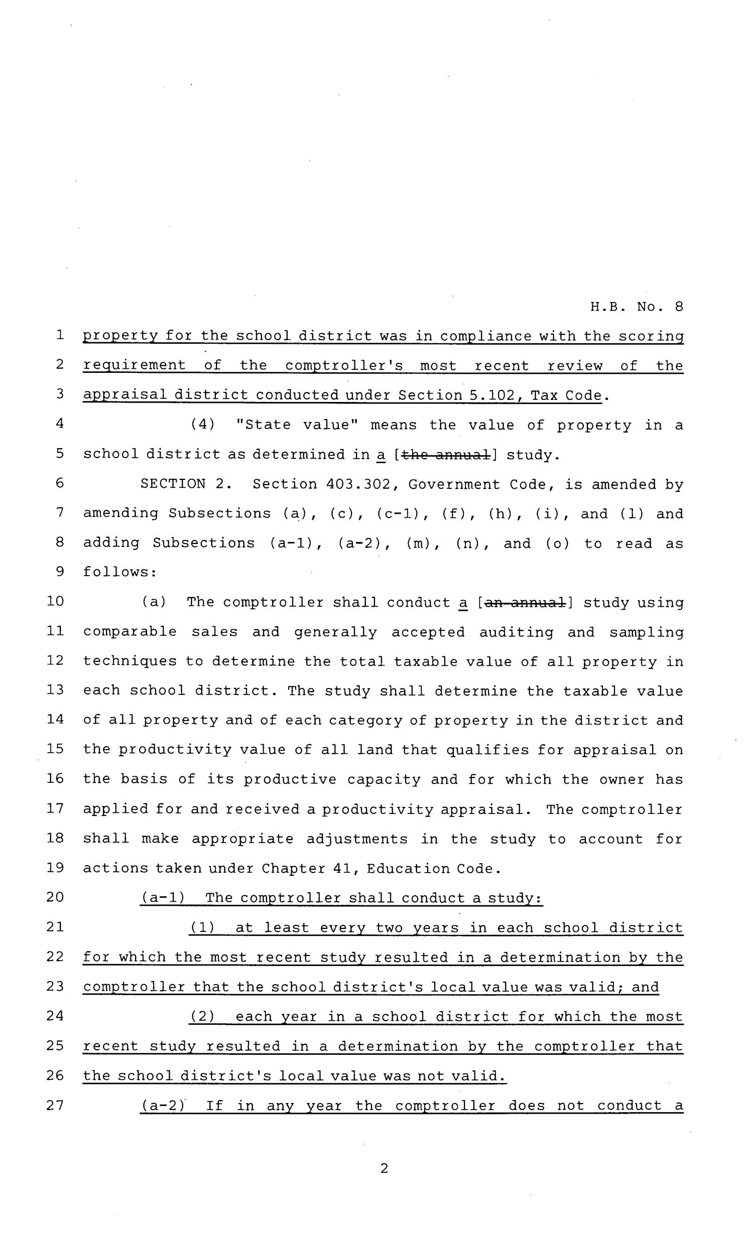 81st Texas Legislature, Regular Session, House Bill 8, Chapter 288
                                                
                                                    [Sequence #]: 2 of 15
                                                
