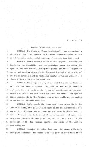 Primary view of object titled '81st Texas Legislature, House Concurrent Resolution, House Bill 18'.