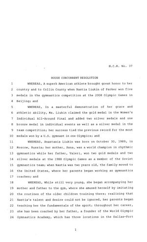 Primary view of object titled '81st Texas Legislature, House Concurrent Resolution, House Bill 37'.