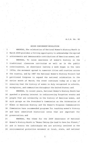 Primary view of object titled '81st Texas Legislature, House Concurrent Resolution, House Bill 80'.