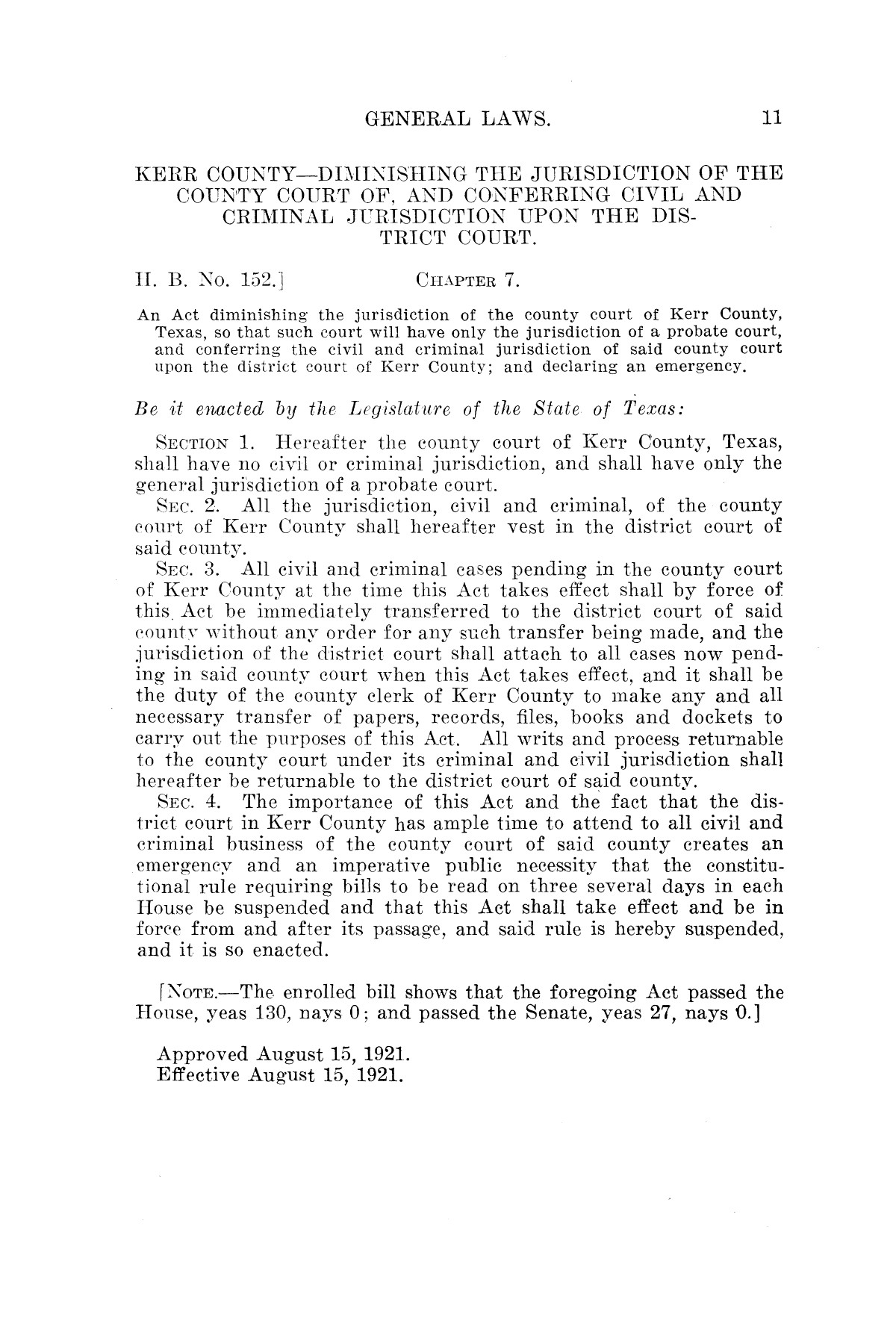 The Laws of Texas, 1921 [Volume 21]
                                                
                                                    [Sequence #]: 19 of 1670
                                                