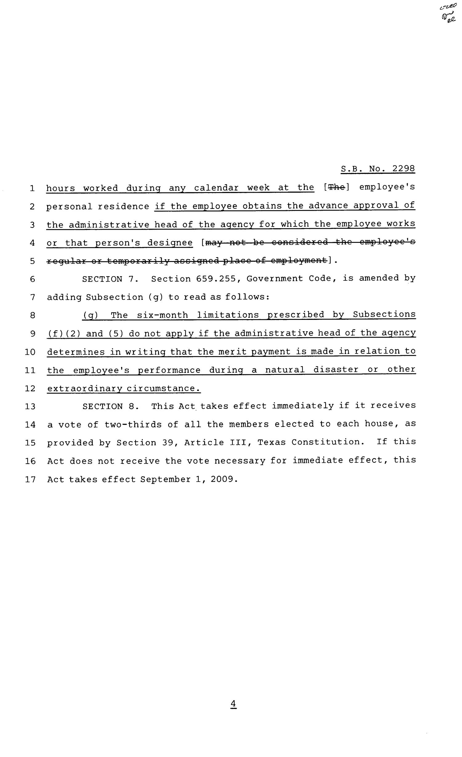 81st Texas Legislature, Senate Bill 2298, Chapter 1241
                                                
                                                    [Sequence #]: 4 of 5
                                                