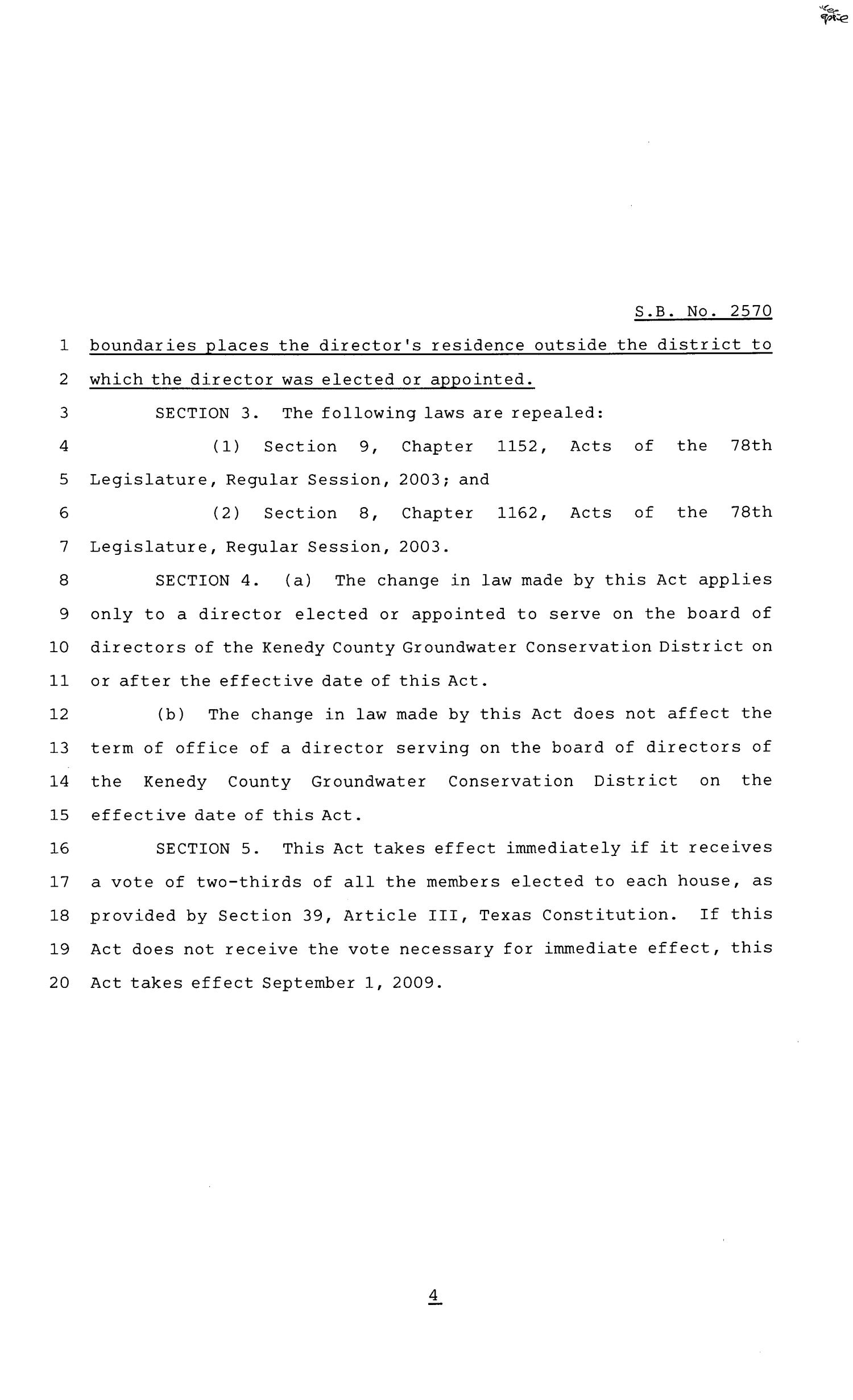 81st Texas Legislature, Senate Bill 2570, Chapter 893
                                                
                                                    [Sequence #]: 4 of 5
                                                