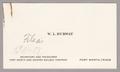 Text: [Annotated Business Card for W. L. Durway of Fort Worth and Denver Ra…
