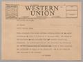 Letter: [Telegram from I. H. Kempner to Roy Miller, November 3, 1944]