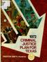 Book: Criminal Justice Plan for Texas: 1972