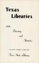 Journal/Magazine/Newsletter: Texas Libraries, Volume 20, Number 4, April 1958