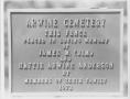 Photograph: Plaque on Fence Around Arwine Cemetery Commemorating Arwine-Anderson …