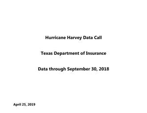 Primary view of object titled 'Hurricane Harvey Data Call: Data through September 30, 2018'.