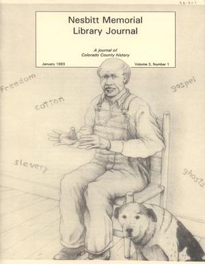 Primary view of object titled 'Nesbitt Memorial Library Journal, Volume 3, Number 1, January 1993'.