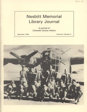 Primary view of object titled 'Nesbitt Memorial Library Journal, Volume 5, Number 3, September 1995'.