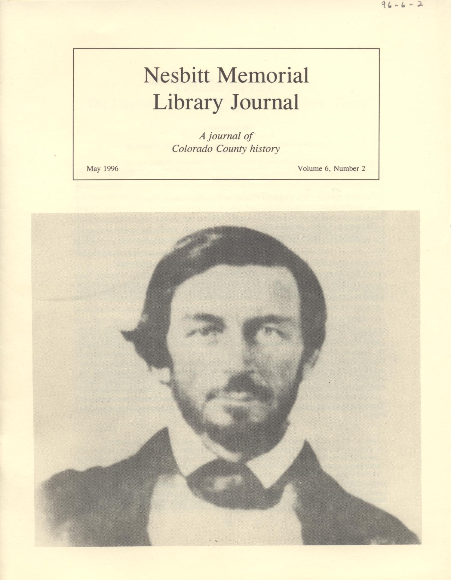 Nesbitt Memorial Library Journal, Volume 6, Number 2, May 1996
                                                
                                                    Front Cover
                                                
