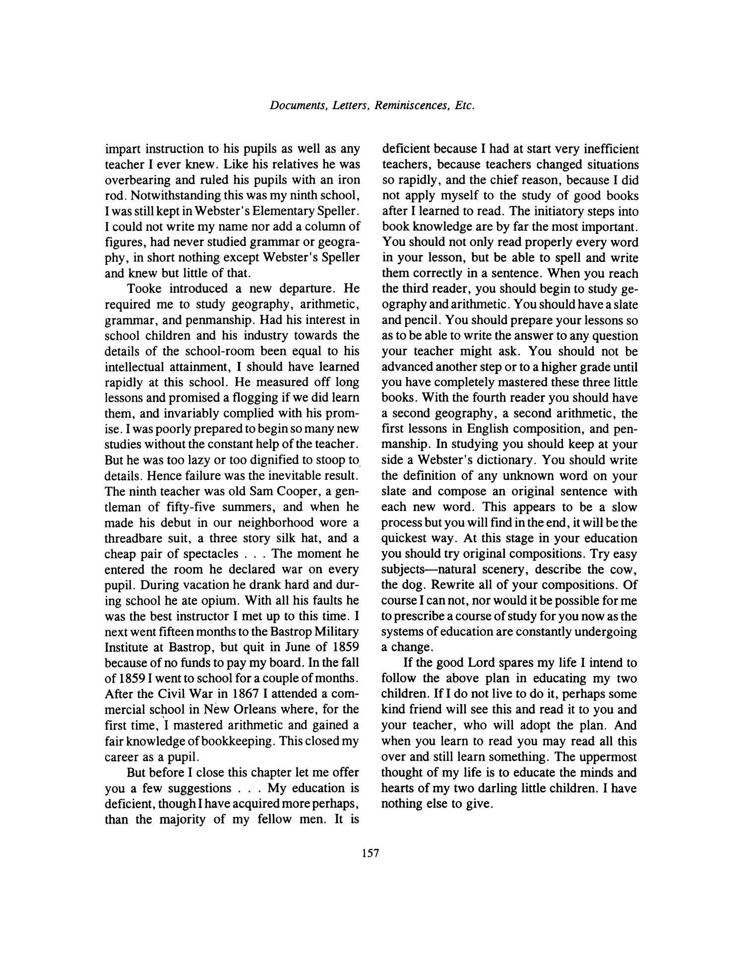 Nesbitt Memorial Library Journal, Volume 6, Number 3, September 1996
                                                
                                                    157
                                                