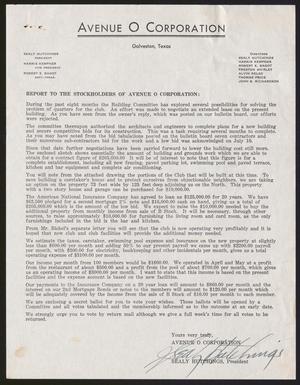 Primary view of object titled '[Letter from Avenue O Corporation Stockholders Report]'.
