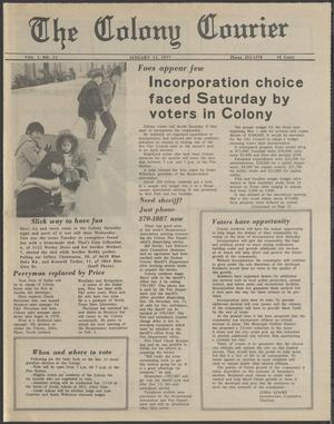 Primary view of object titled 'The Colony Courier (The Colony, Tex.), Vol. 1, No. 22, Ed. 1 Thursday, January 13, 1977'.